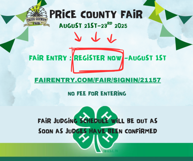 Price County Fair Fair Entry