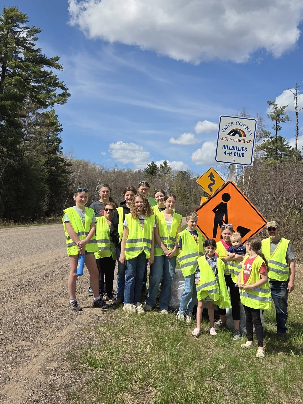 Hillibillie 4-H Club members did a roadside clean up in May. 